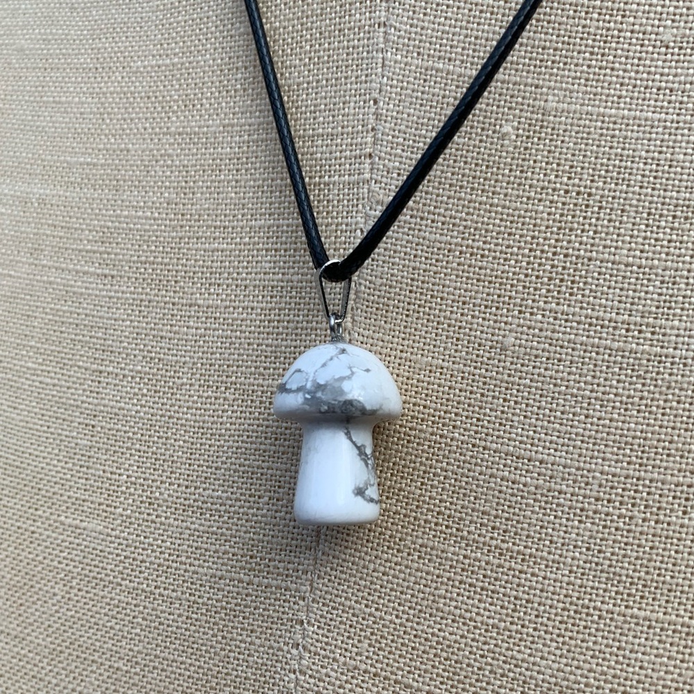 Handmade Genuine Stone Mushroom Amulet Necklace - Picture 12 of 14